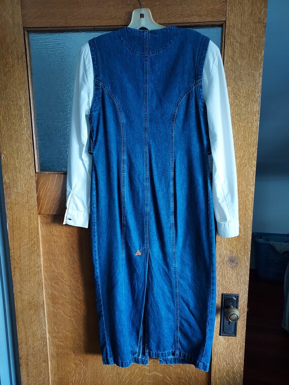Emboidered denim dress by d.Frank. Mock jumper wi… - image 5