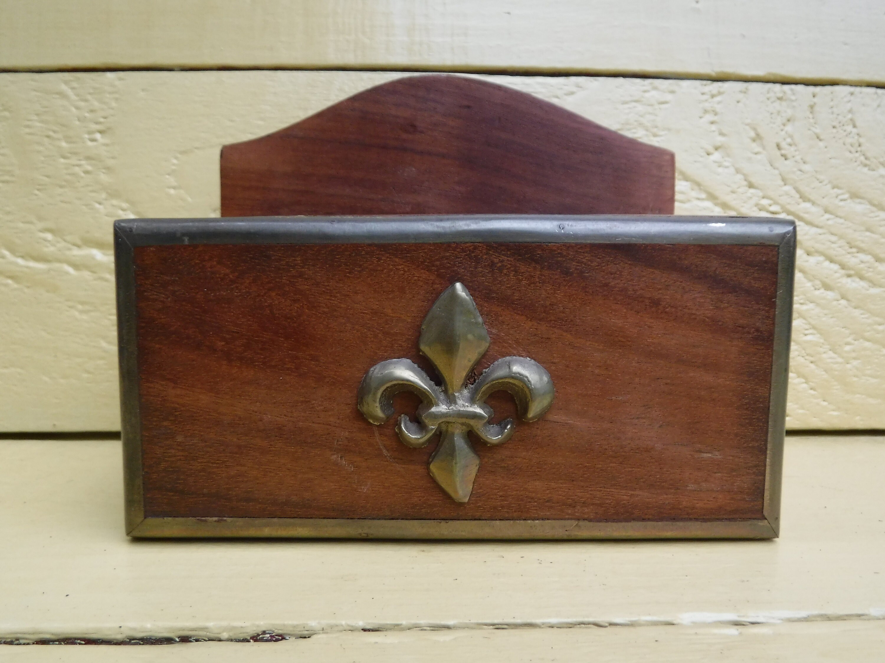 Vintage Wood & Brass Desktop Letter Holder Desk Tidy Desk Etsy