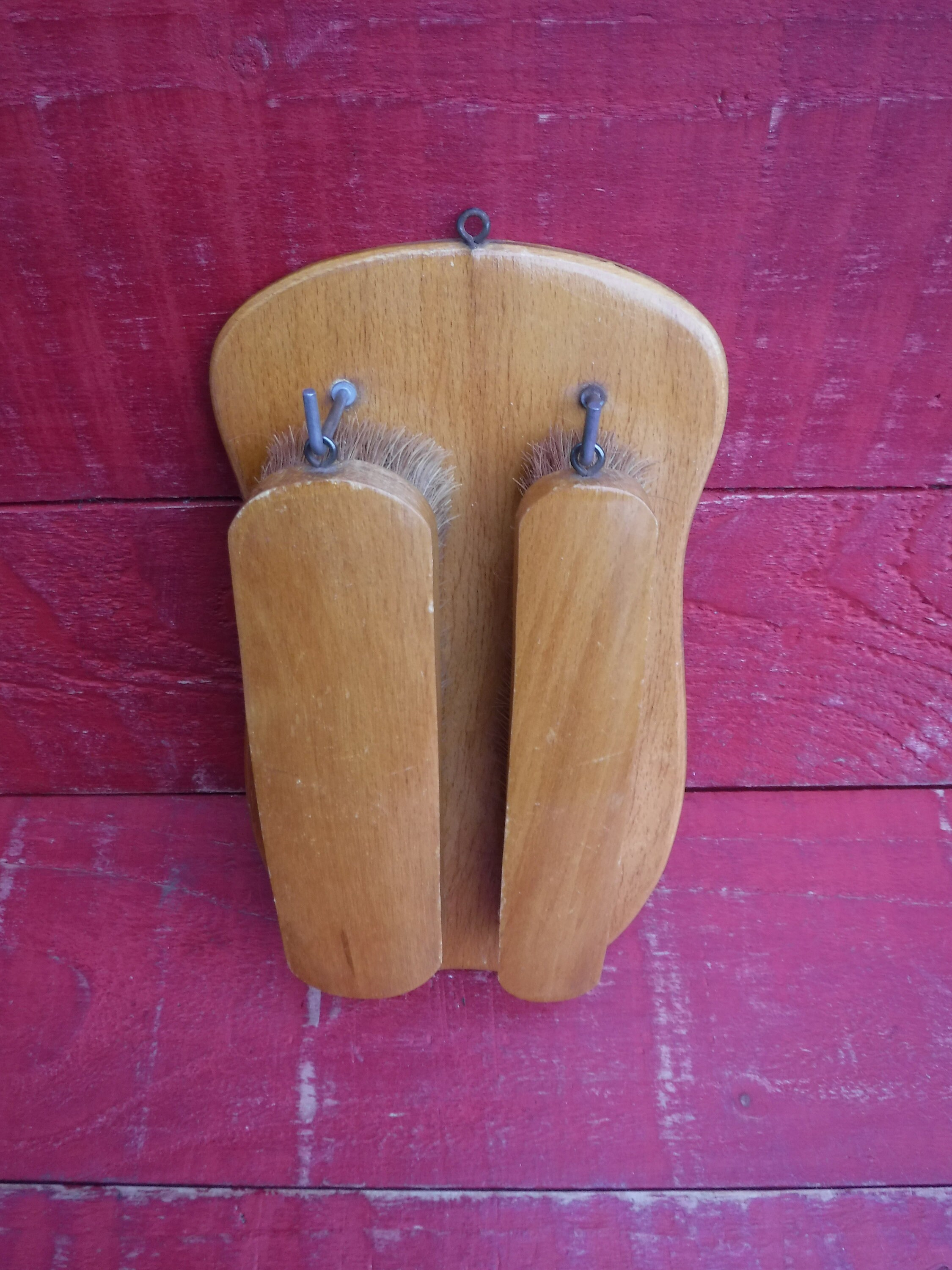 Vintage 1960's Wooden hanging Clothes Brush Set Etsy