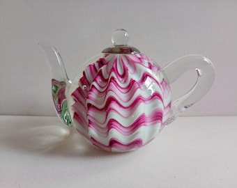 Vintage Glass Teapot Paperweight