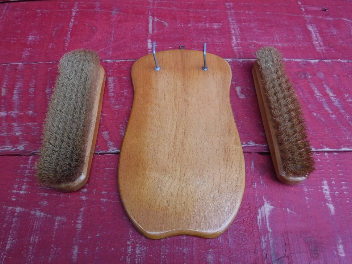 Vintage 1960's Wooden hanging Clothes Brush Set Etsy