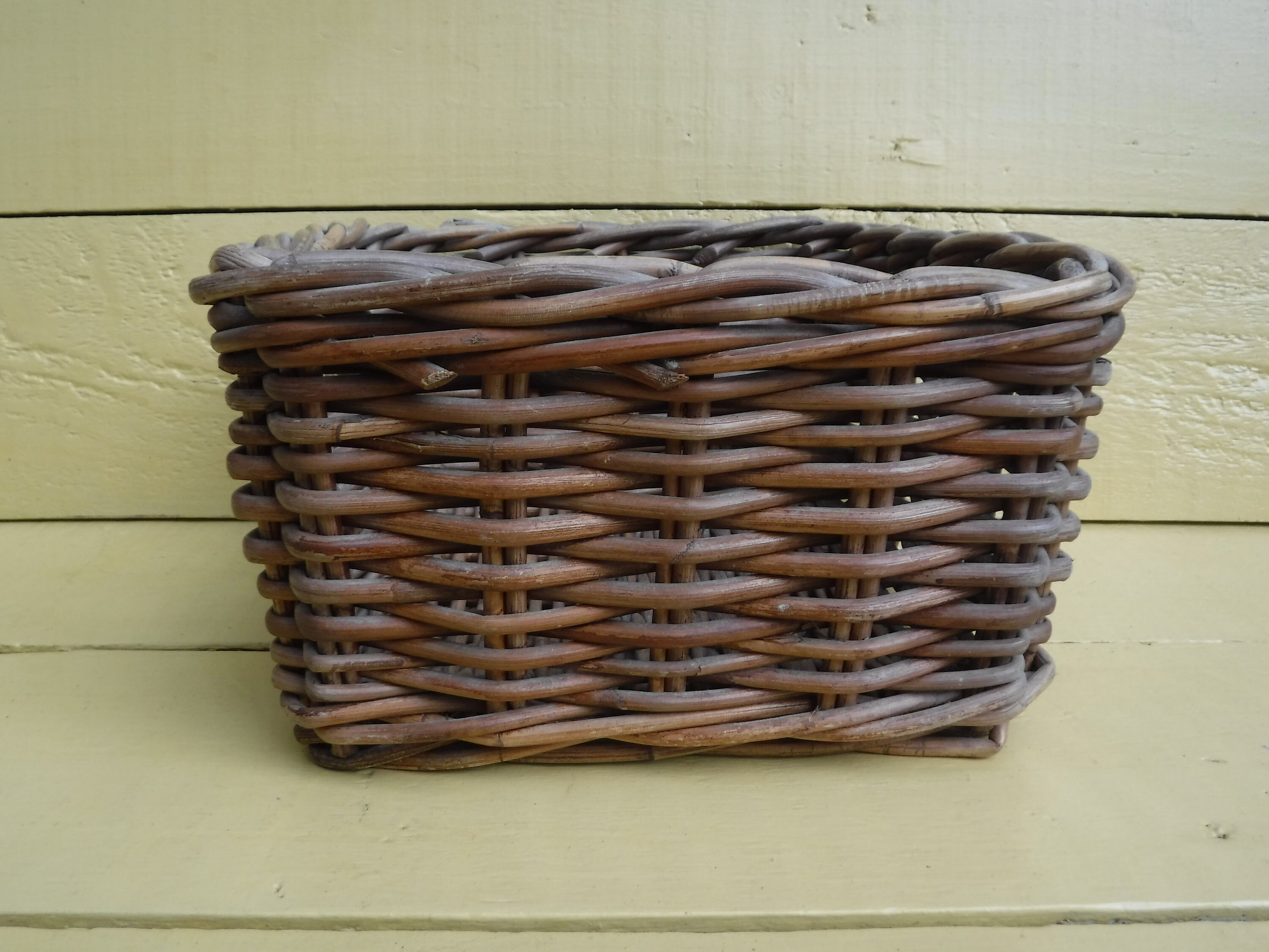 Vintage Strong Square Wicker Storage Basket Etsy