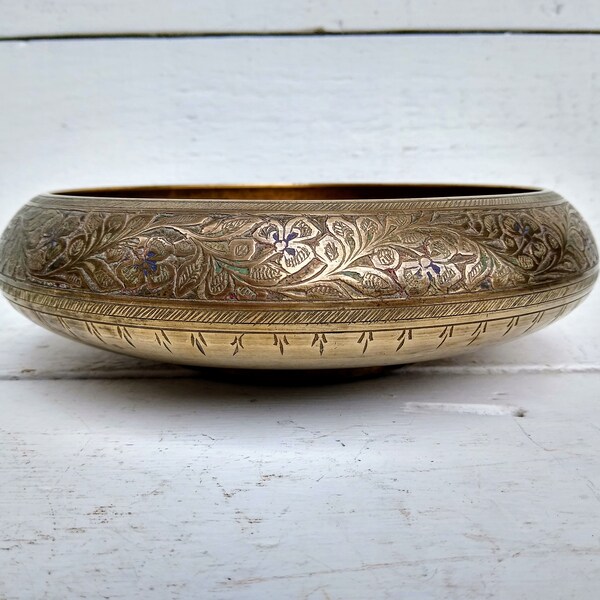 Vintage Solid Brass Dish / Bowl For Plant Etc