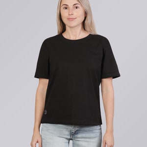 EASTBOUND - T-SHIRT, Organic cotton women's t-shirt / White, Black / soft vegan t-shirt/ basic t-shirt / oversize