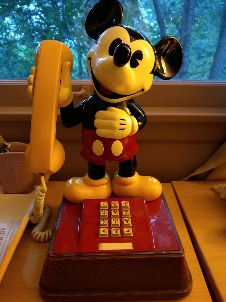 Vintage Mickey Mouse push button phone 1970s or 1980s Etsy