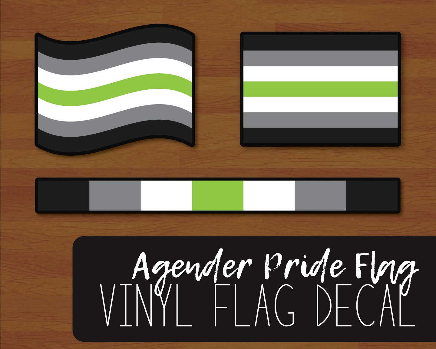 Agender Pride Flag Decal Agen Pride Flag Layered Vinyl Etsy