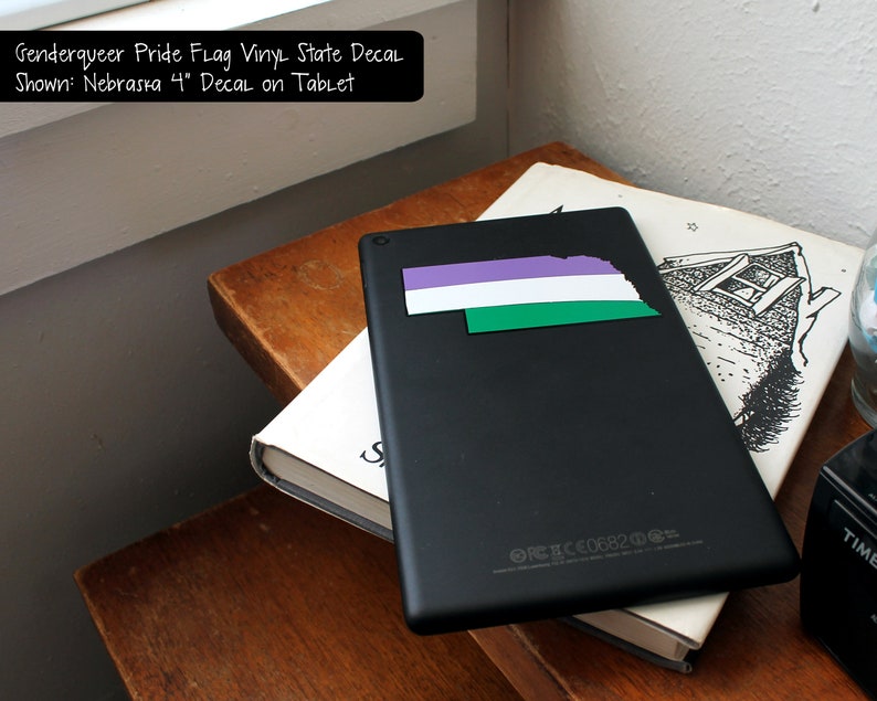 Fluid Pride Flag Layered Vinyl Sticker Genderqueer Pride US State Decal