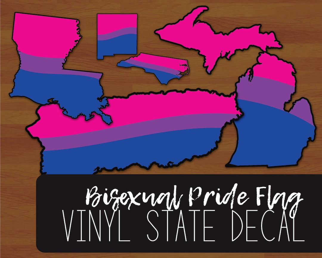 Bisexual Pride US State Decal - Bi Pride Flag Layered Vinyl Sticker - Etsy