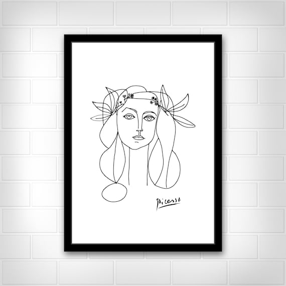Picasso Print Picasso Sketch Woman Picasso Art Sketch Picasso Etsy