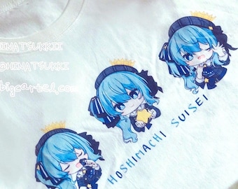 星街すいせい Tシャツ ホロライブ サイズ S~4XL ホワイト - Etsy 日本