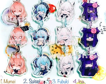 Llavero vinculado Hololive: Fubuki, Suisei, Ina, Mumei, encanto Vtuber