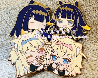 HoloEN enamel pin SET size 1.75 ~ 2 inch FUWAMOCO INA Hololive English