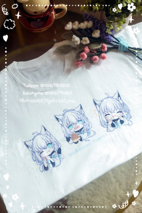 Shirakami Fubuki T shirt Hololive Size S4XL White Etsy