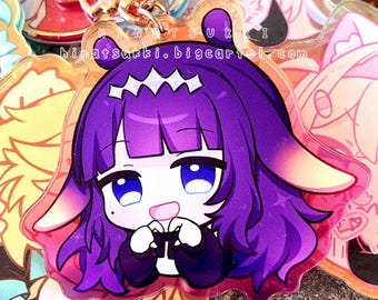 HoloEN Myth Ninomae Ina’Nis Ina Double Sided Holographic Keychain Sakura Flower Clasp 3inch Hololive English