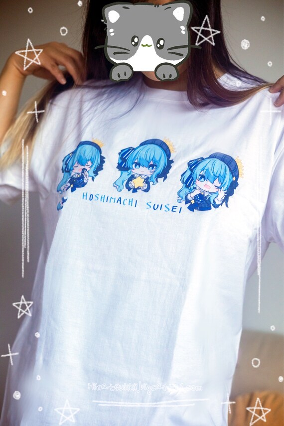 星街すいせい Tシャツ ホロライブ サイズ S~4XL ホワイト - Etsy 日本