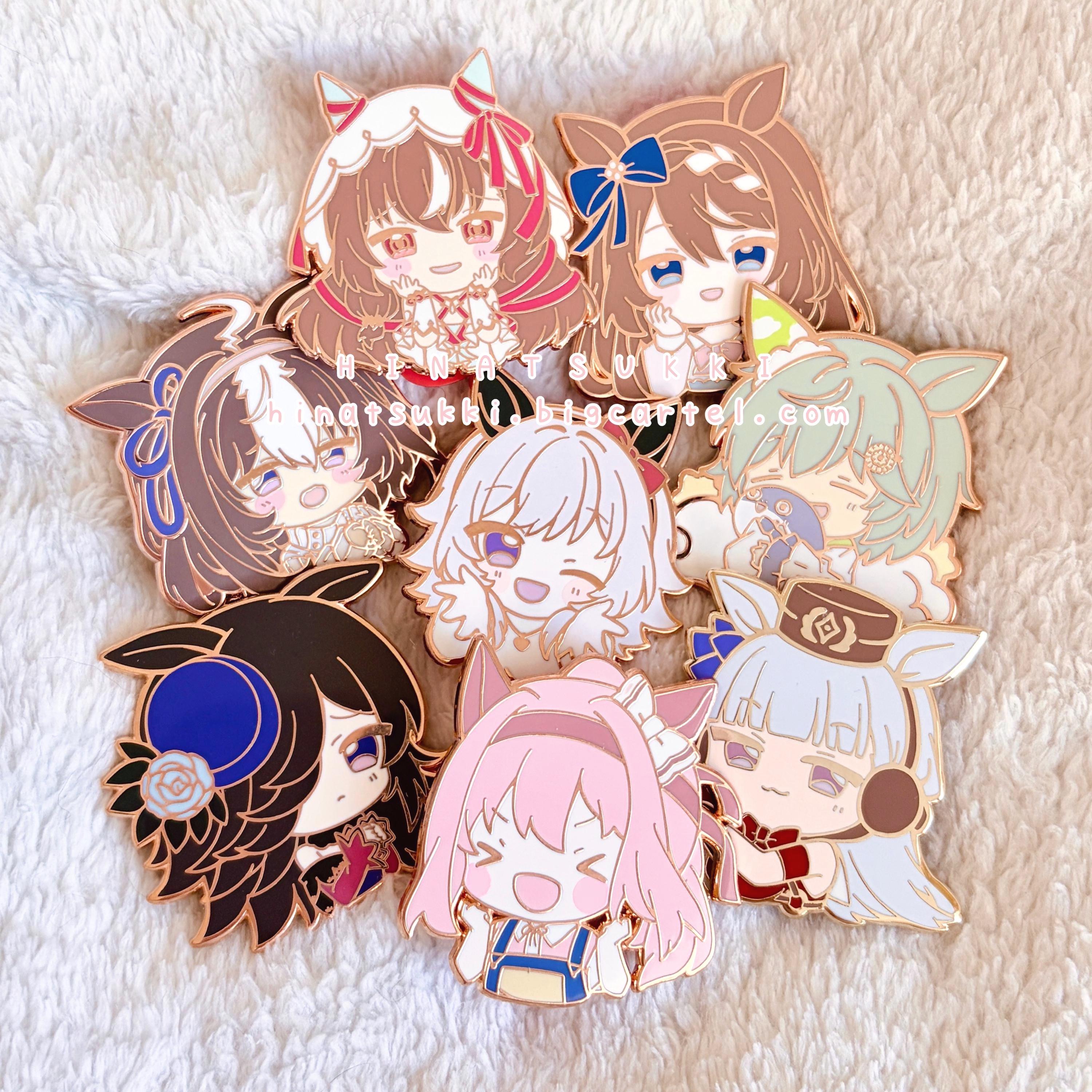Umamusume Enamel Pins: 1.75inch ~ 2inch, Haru Urara, Rice Shower, Super ...