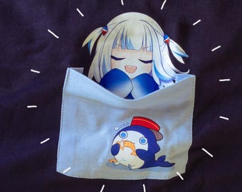 Camiseta de bolso HololiveEN Gawr Gura tamanho S ~ 3XL HoloMyth Hololive Inglês