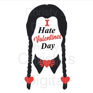 Addams Family Wednesday Valentine’s Digital image JPG, PDF, PNG