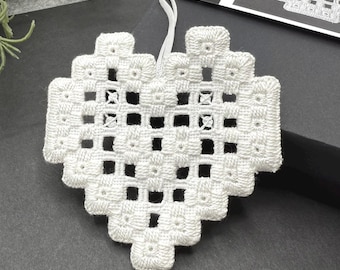 Hardanger Heart Ornament Needlepoint kit
