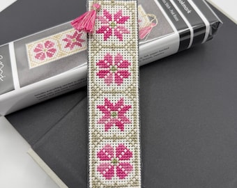 Pink Roses Cross Stitch Bookmark kit