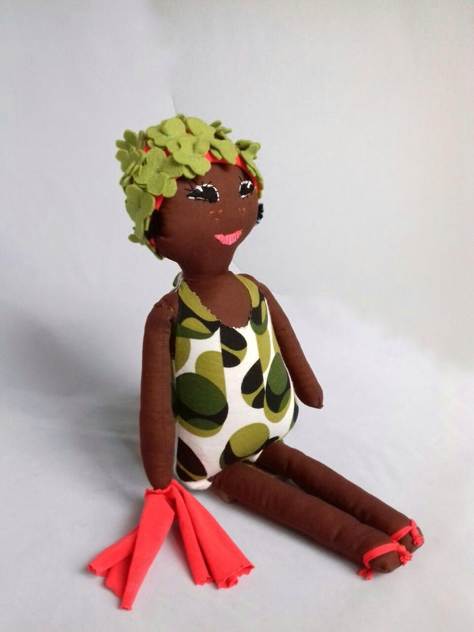 Bathing Rag Doll From the 60s Afro Handmade Doll in a 60s - Etsy