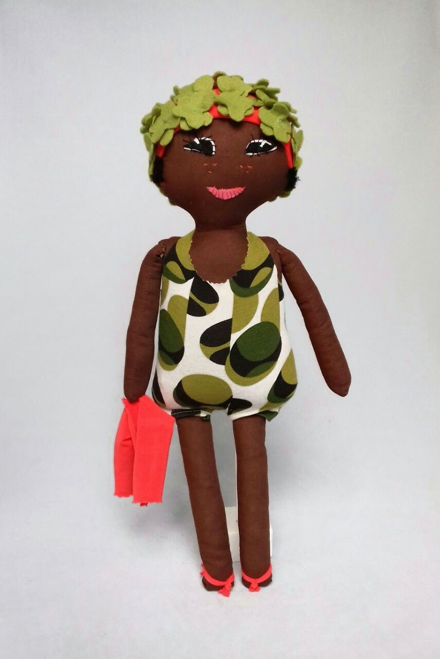 Bathing Rag Doll From the 60s Afro Handmade Doll in a 60s - Etsy
