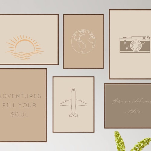 Travel Gallery Wall Art Set of 5 Prints Neutral Wall Decor Etsy