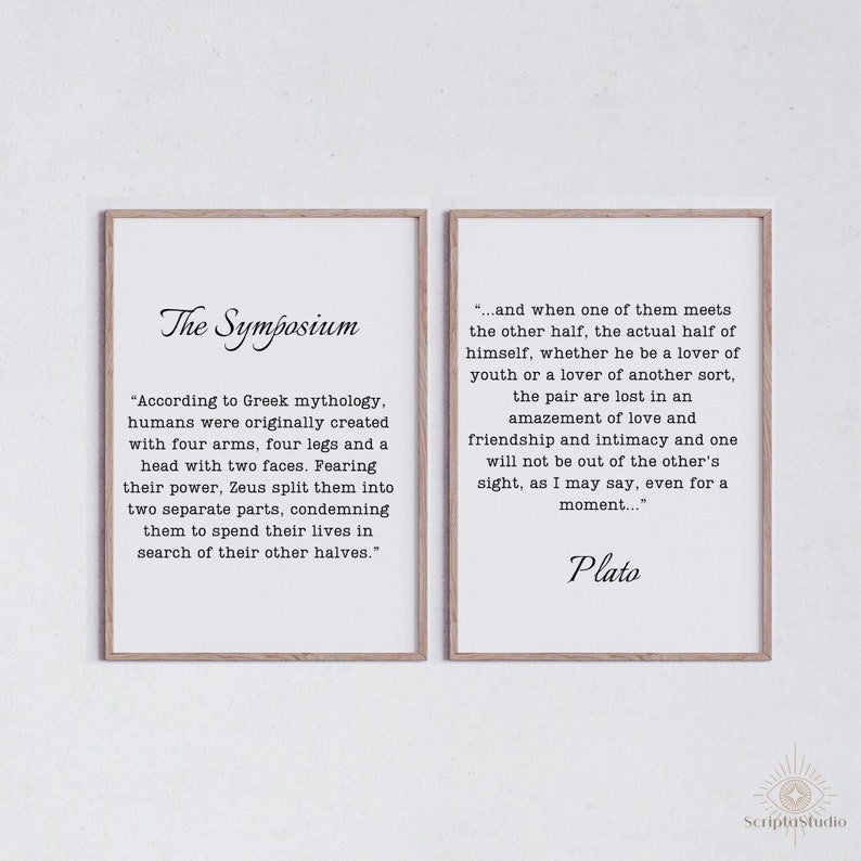 Greek Mythology Print Plato Quotes The Symposium Greek