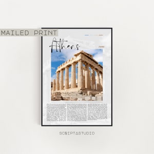 Athens art print, Athens Poster, Athens Greece, Athens wall art, Greece wall art, Travel poster, Parthenon, Home decor, Travel gift, Gift