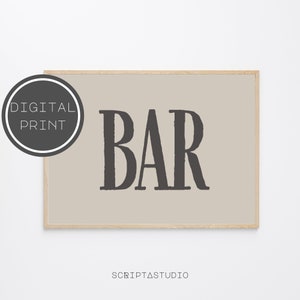 Bar quote print, Bar cart prints, Bar Wall art, Bar wall decor, Printable bar, Bar corner, Bar decor, Neutral poster, Downloadable print 004