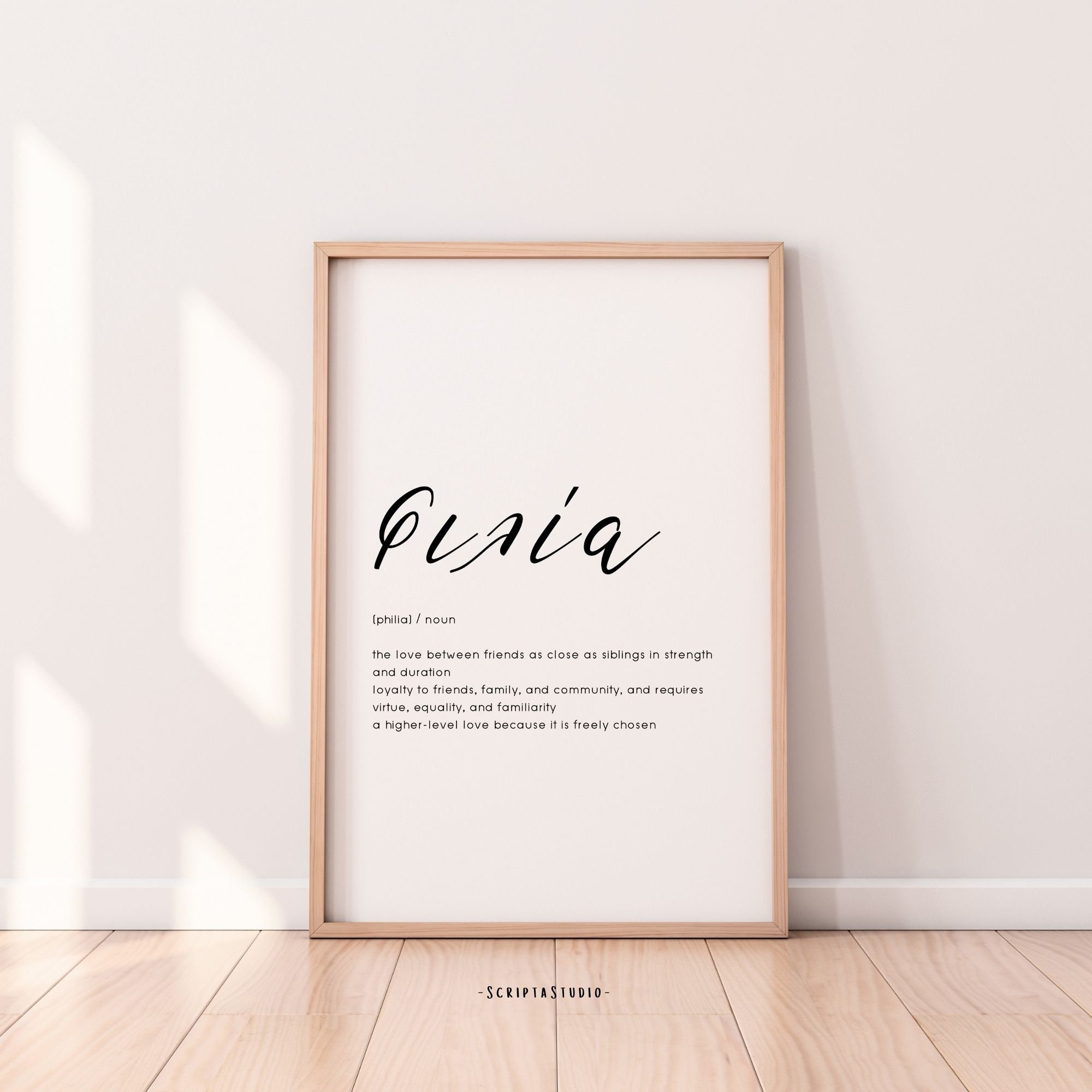 Freundschaft Griechisch Definition Print Griechische Etsy