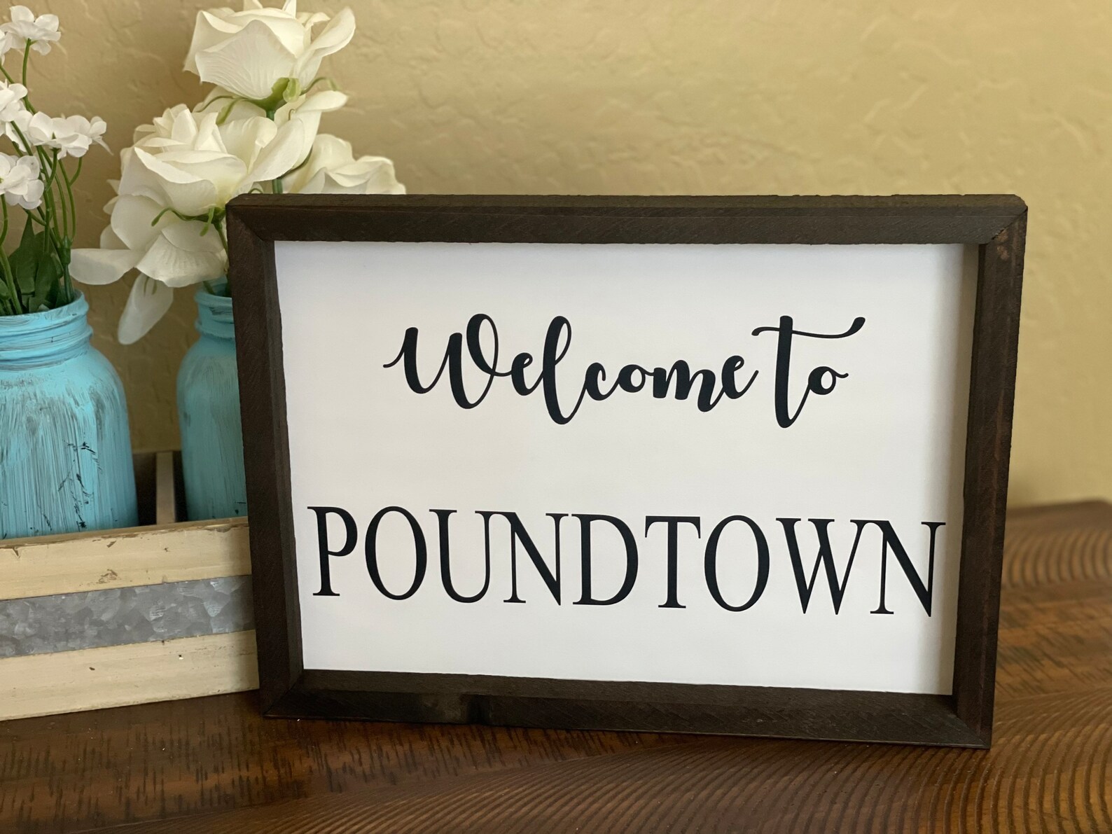 to Poundtown Wooden Sign Wood Sign Wall Decor Wooden Etsy