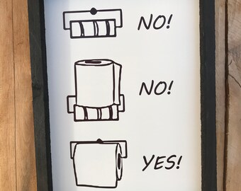 No Yes Toilet Paper Sign - Etsy
