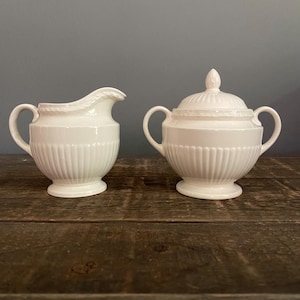 Vintage Wedgwood Edme Creamer and Sugar Bowl Set - Discontinued Queensware