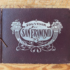 Antique San Francisco Souvenir Photo Album Early 20th Century Etchings