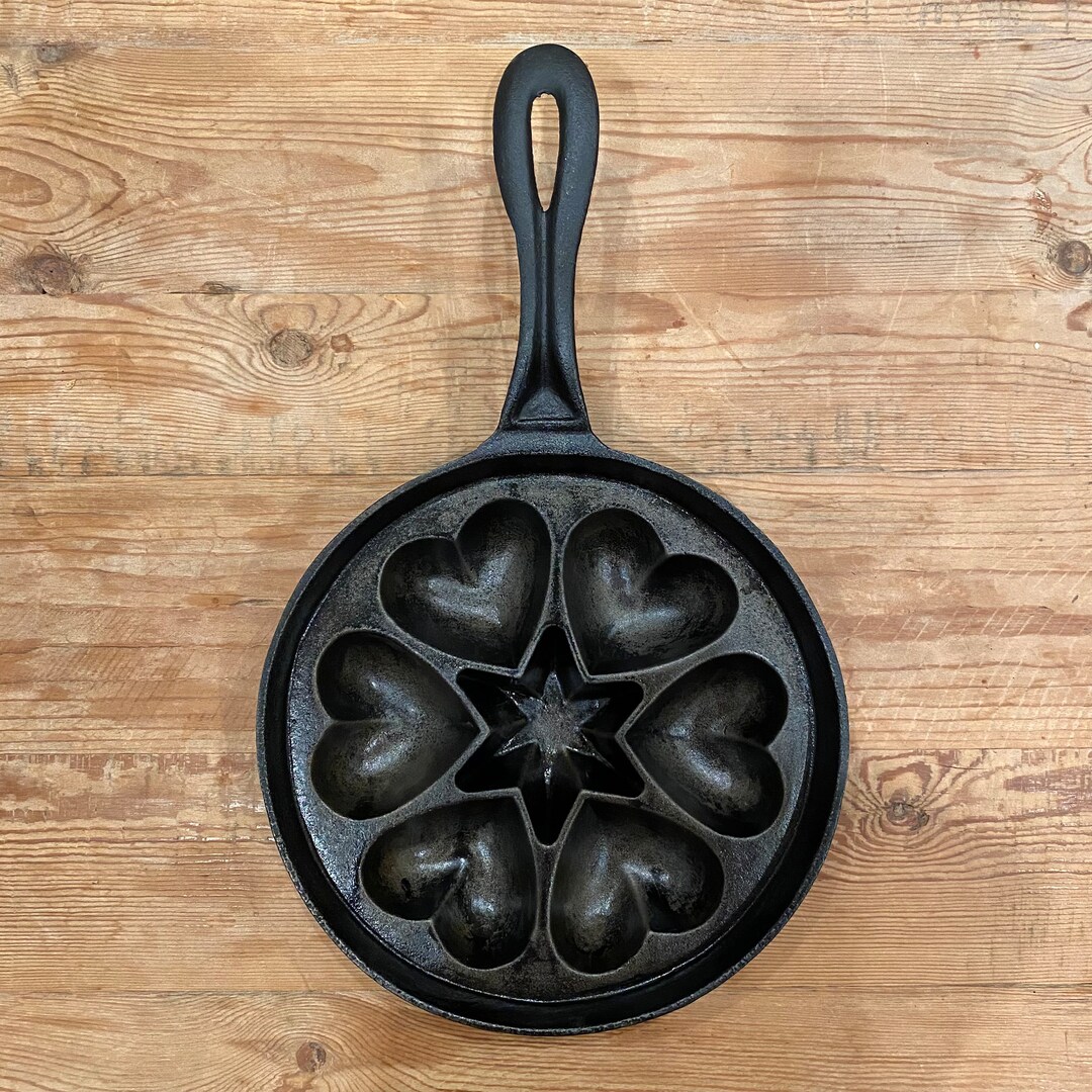 Cast Iron Hearts and Star Gem Pan With Handle Great Décor Made Etsy