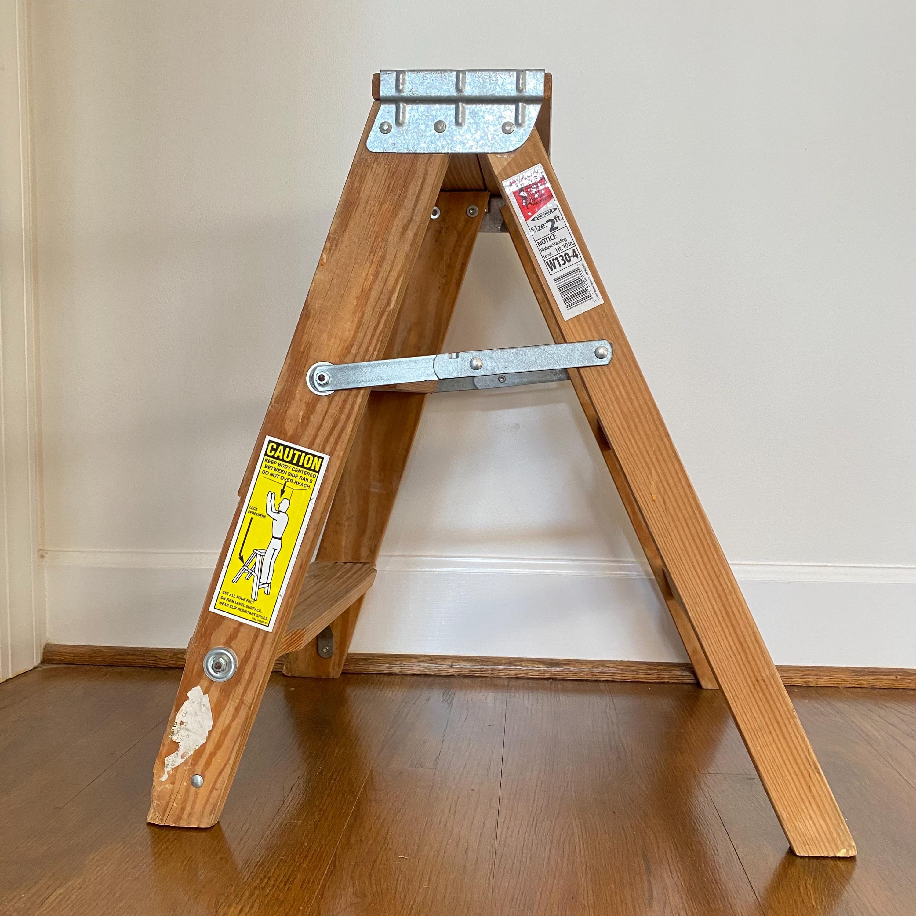 Vintage Werner Wood Step Ladder Farmhouse Décor Plant Stand FREE SHIP ...