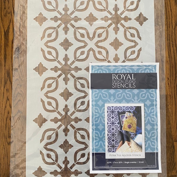 Stencil Royal Design Studio LARGE 33" x 17" 'Petra' Model 6379 Allover Stencil