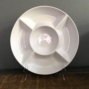 Fitz and Floyd Everyday White Divided Serving Platter Relish Condiments Veggies 12”