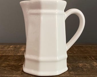 Pfaltzgraff Heritage Creamer Mini Pitcher White 10oz 5" Stoneware USA