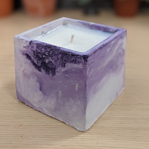 Marbled Cement Soy Candle 4 oz- Square