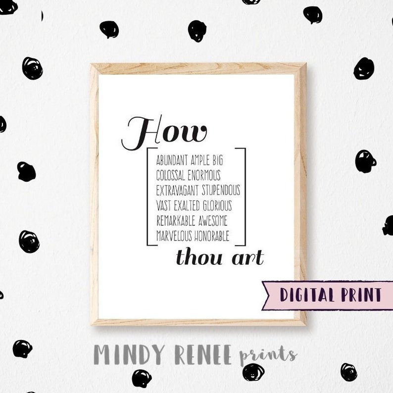 How Great Thou Art Hymn Wall Print Pastors Gift Idea Etsy