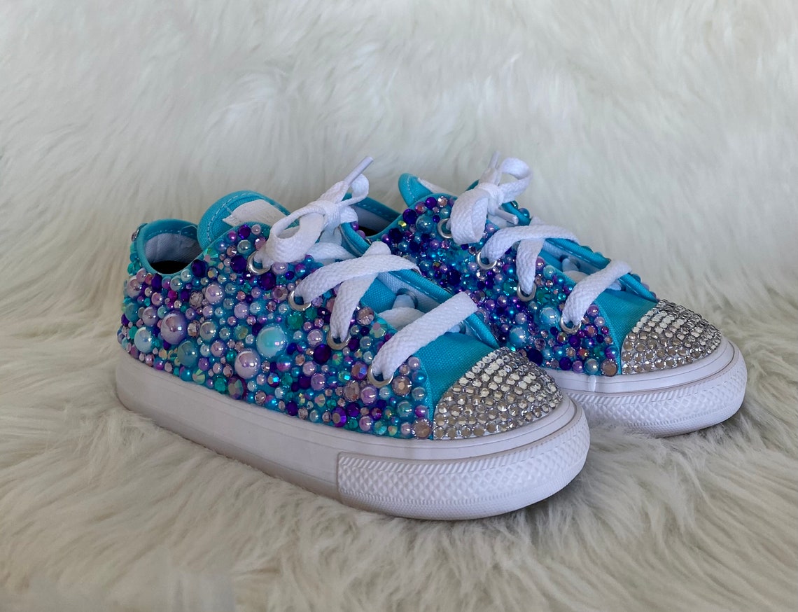 Kids Custom Rhinestone Converse Sneakers Birthday Shoes Etsy