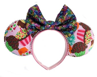 Cupcake Mouse Ears- Disney Birthday- Disney Ears - Minnie Mouse Ears - Mickey Ears