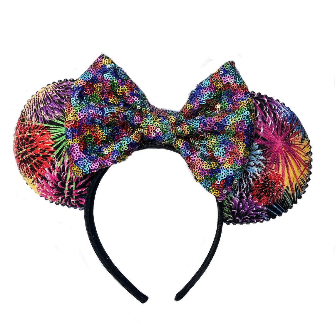 Fireworks ears. Light up mickey ears. LED Firework ears. Etsy