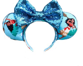 Moana Hawaiian Ears - Moana - Tropical ears - Disney Inspired Ears -Free Shipping- Minnie Mouse Ears - Mickey Ears- Aulani