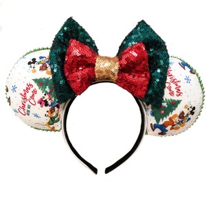 Very Merry Christmas Ears. Disney Christmas Ears. Christmas Sequins Ears. Free Shipping.  Minnie Mouse Ears. Mickey Ears. MVMCP