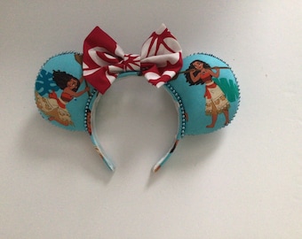 3-4/5 year old Moana Hawaiian Ears - Moana - Tropical ears - Disney Inspired Ears -Free Shipping- Minnie Mouse Ears - Mickey Ears- Aulani