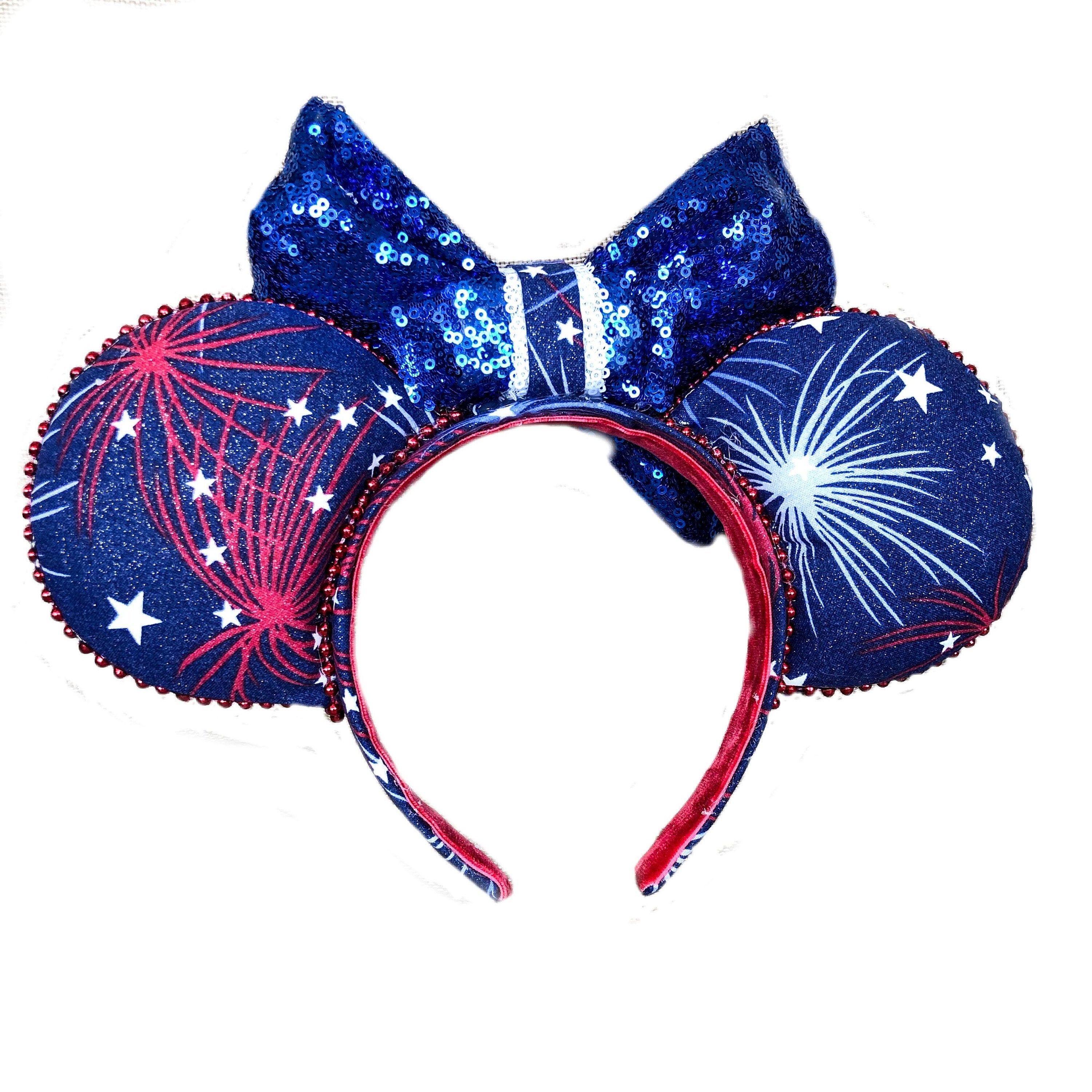 Fireworks ears. Light up mickey ears. LED Firework ears. Etsy