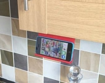 Kitchen Phone Holder (Horizontal) / under cabinet phone mount / phone display / recipe / / 3D Printed